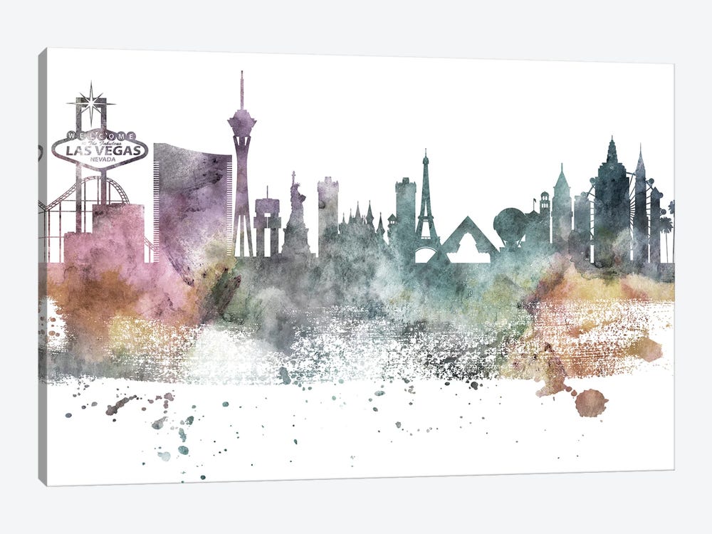 Las Vegas Pastel Skylines by WallDecorAddict 1-piece Canvas Print