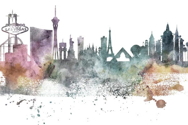 Nevada: Las Vegas Pastel Skylines by WallDecorAddict