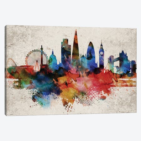London Abstract Canvas Print #WDA204} by WallDecorAddict Canvas Artwork