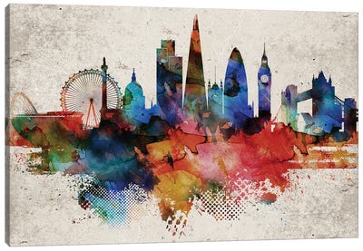 London Abstract Canvas Art Print - London Skylines
