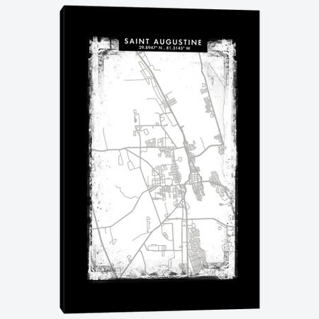 Saint Augustine City Map Black White Grey Style Canvas Print #WDA2092} by WallDecorAddict Art Print