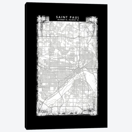 Saint Paul City Map Black White Grey Style Canvas Print #WDA2093} by WallDecorAddict Art Print