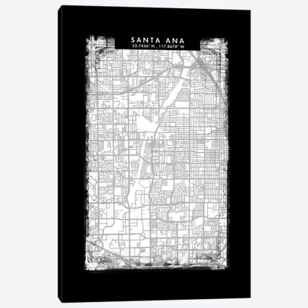Santa Ana City Map Black White Grey Style Canvas Print #WDA2099} by WallDecorAddict Canvas Art Print
