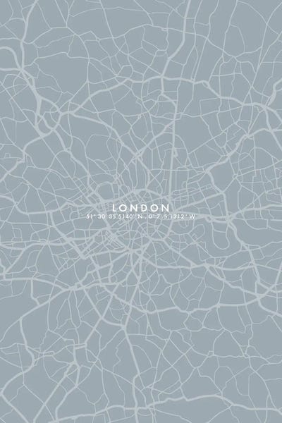 London Maps: London City Map Simple Color by WallDecorAddict