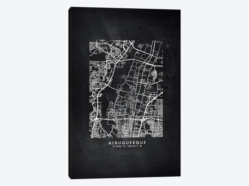 Albuquerque City Map Chalkboard Style by WallDecorAddict 1-piece Art Print