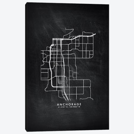 Anchorage City Map Chalkboard Style Canvas Print #WDA2117} by WallDecorAddict Canvas Print