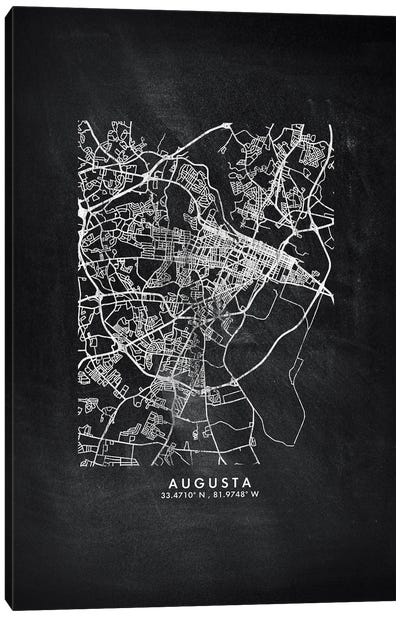 Augusta City Map Chalkboard Style Canvas Art Print