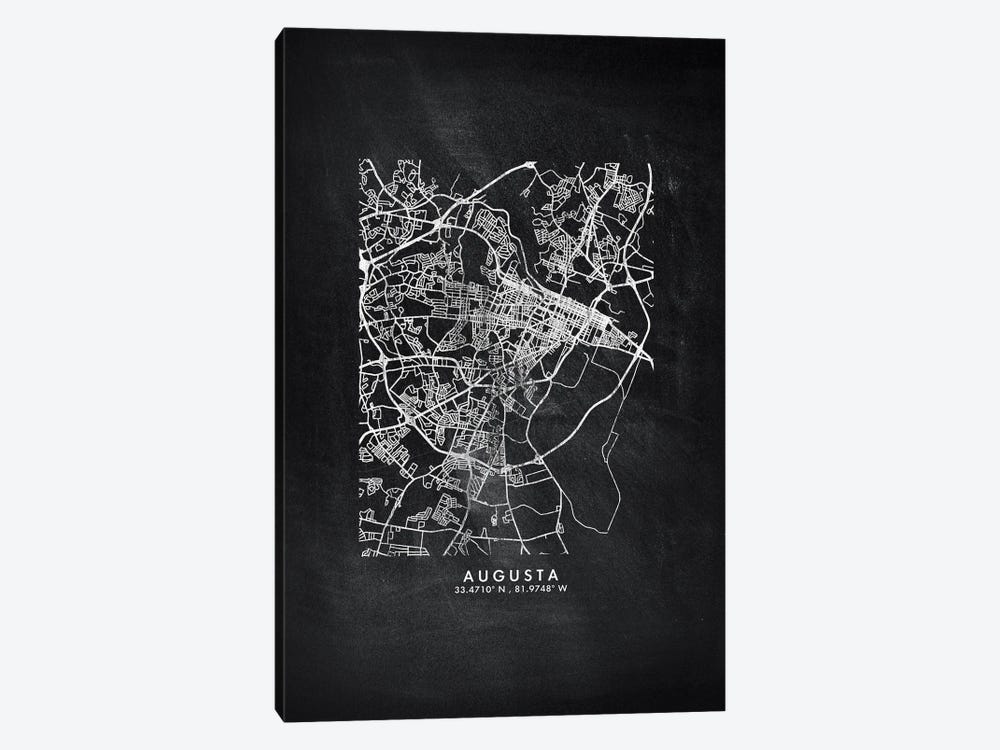 Augusta City Map Chalkboard Style by WallDecorAddict 1-piece Art Print