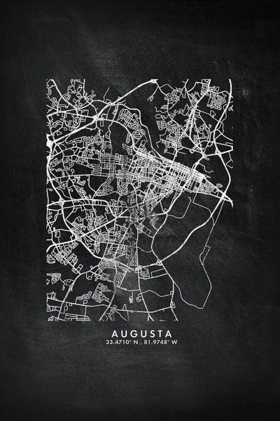 Augusta City Map Chalkboard Style