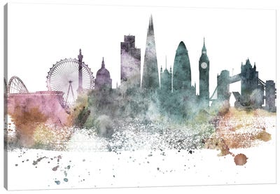 London Pastel Skylines Canvas Art Print - London Skylines