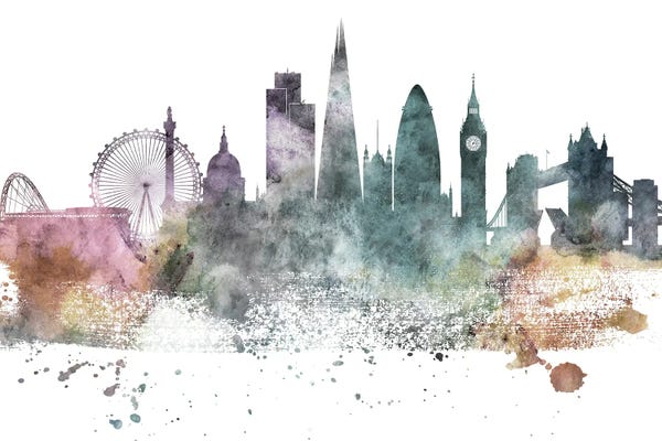 England: London Pastel Skylines by WallDecorAddict