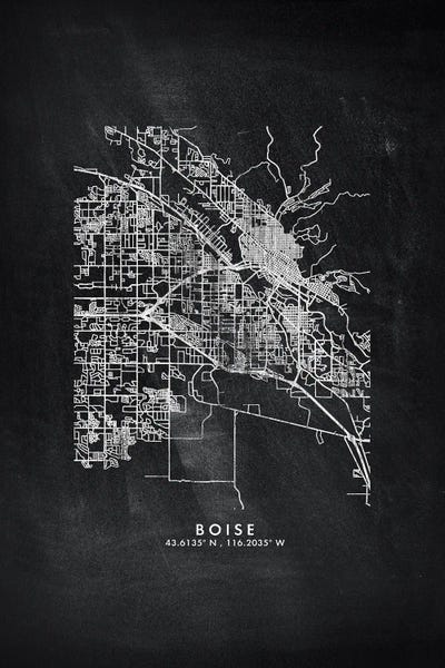 Boise: Boise City Map Chalkboard Style by WallDecorAddict