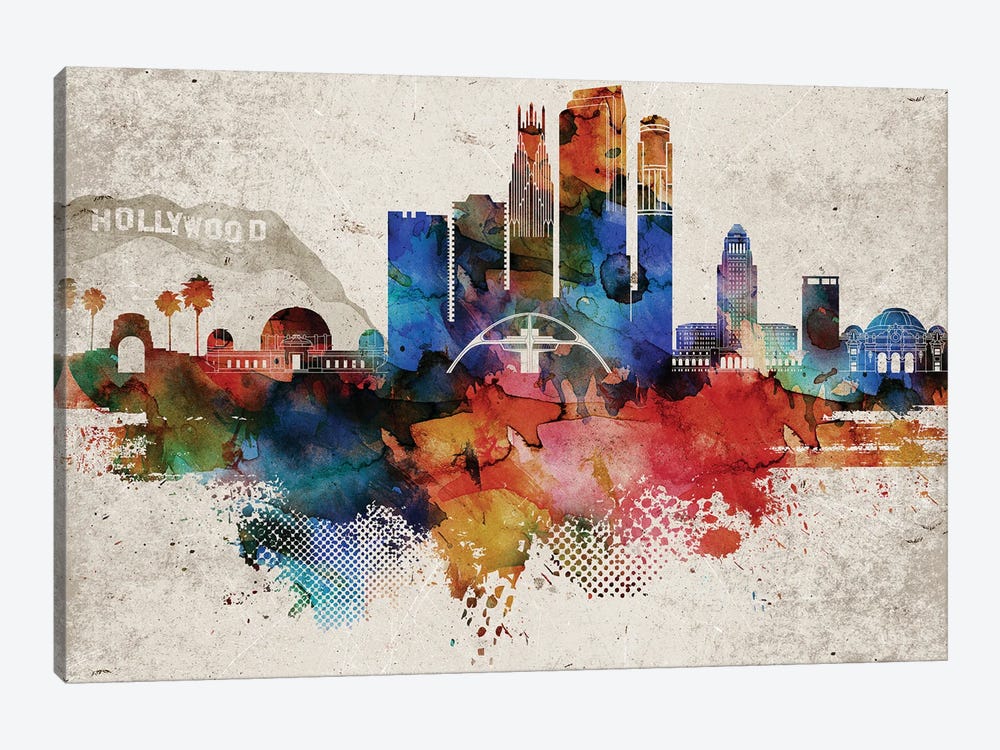 Los Angeles Abstract by WallDecorAddict 1-piece Canvas Print