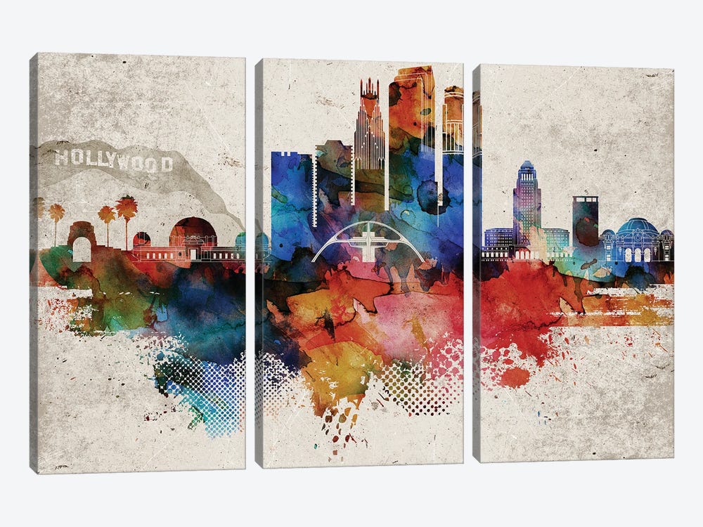 Los Angeles Abstract by WallDecorAddict 3-piece Art Print