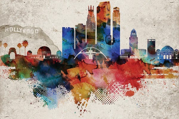 Los Angeles: Los Angeles Abstract by WallDecorAddict