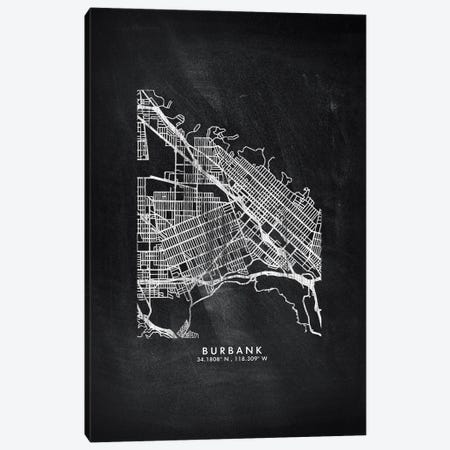 Burbank City Map Chalkboard Style Canvas Print #WDA2134} by WallDecorAddict Art Print