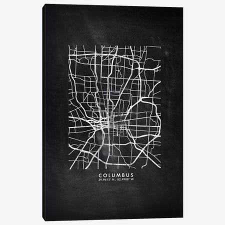 Columbus City Map Chalkboard Style Canvas Print #WDA2143} by WallDecorAddict Art Print