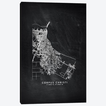 Corpus Christi City Map Chalkboard Style Canvas Print #WDA2145} by WallDecorAddict Canvas Art