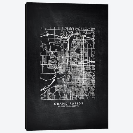 Grand Rapids City Map Chalkboard Style Canvas Print #WDA2154} by WallDecorAddict Canvas Print
