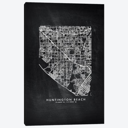 Huntington Beach City Map Chalkboard Style Canvas Print #WDA2158} by WallDecorAddict Canvas Wall Art