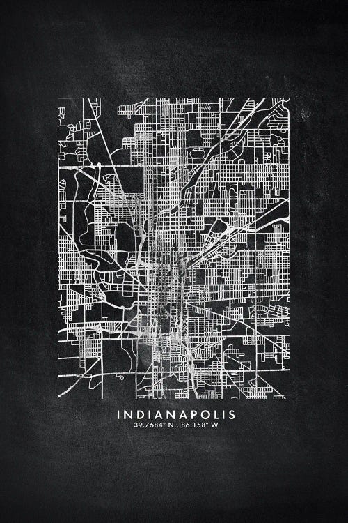 Indianapolis City Map Chalkboard Style