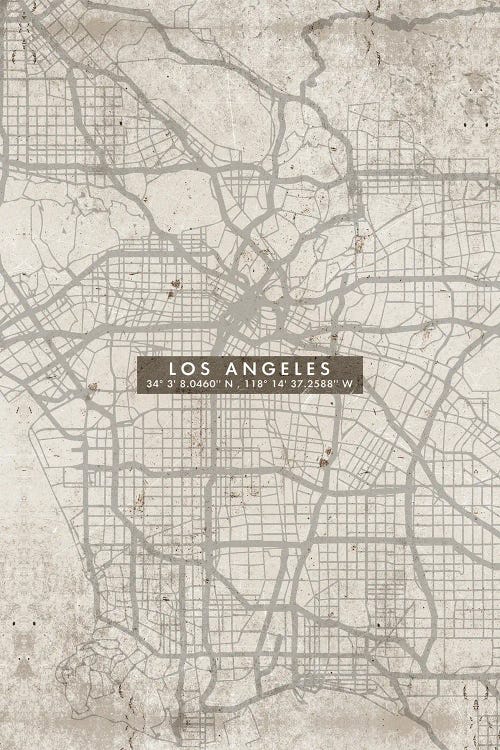 Los Angeles City Map Abstract