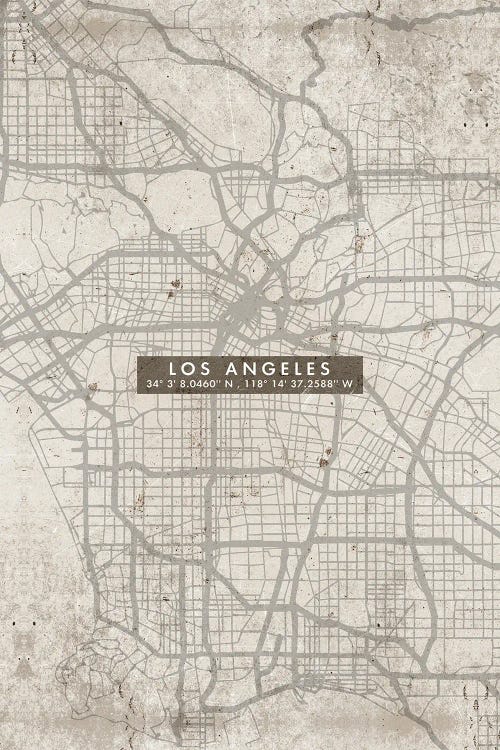 Los Angeles City Map Abstract by WallDecorAddict wall art
