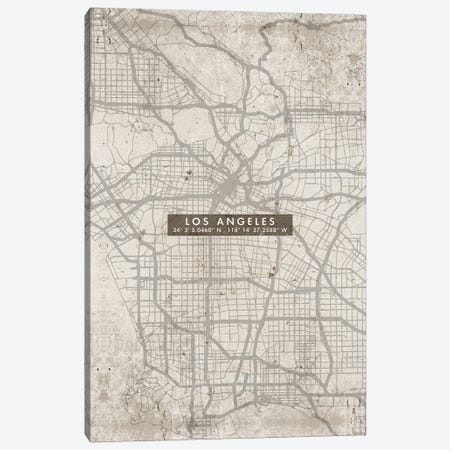 Los Angeles City Map Abstract Canvas Print #WDA215} by WallDecorAddict Canvas Print