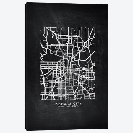 Kansas City Map Chalkboard Style Canvas Print #WDA2162} by WallDecorAddict Canvas Print