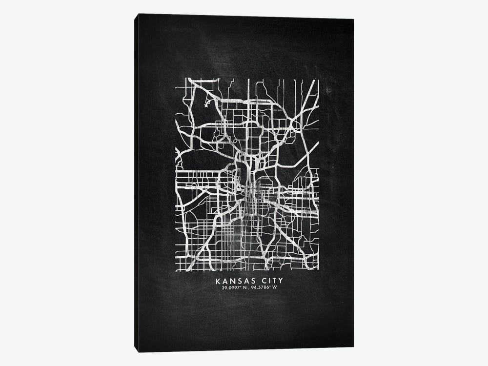 Kansas City Map Chalkboard Style by WallDecorAddict 1-piece Art Print