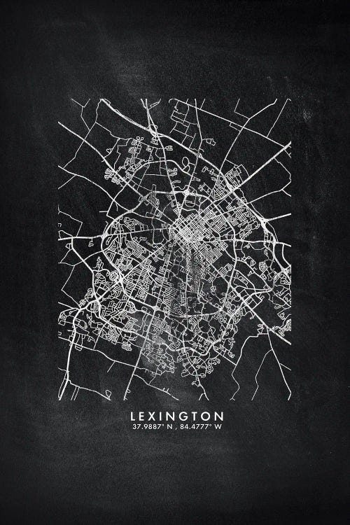 Lexington City Map Chalkboard Style