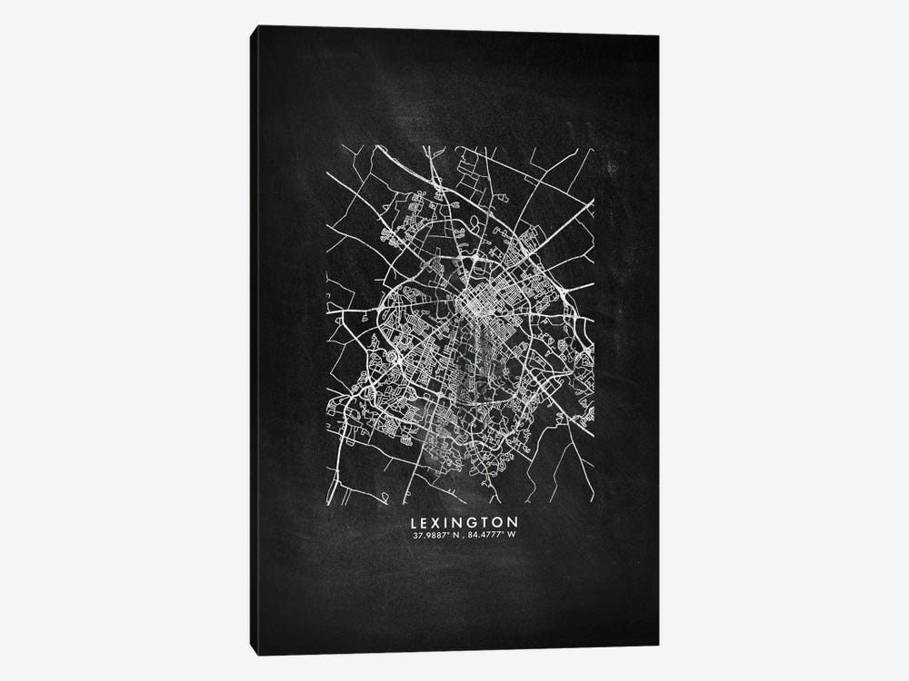 Lexington City Map Chalkboard Style by WallDecorAddict 1-piece Art Print