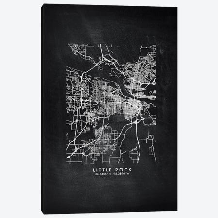 Little Rock City Map Chalkboard Style Canvas Print #WDA2168} by WallDecorAddict Art Print