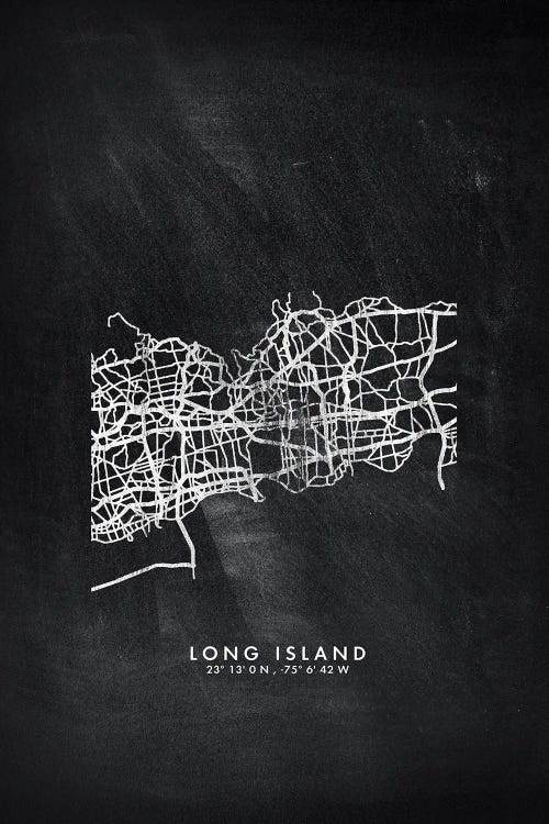 Long Island City Map Chalkboard Style