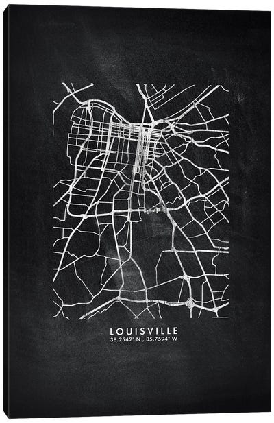 Louisville City Map Chalkboard Style Canvas Art Print - Louisville