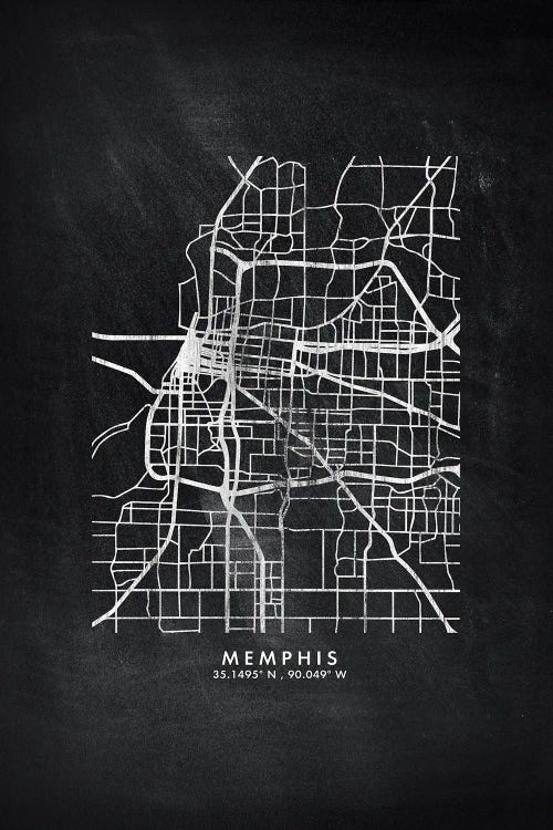 Memphis City Map Chalkboard Style