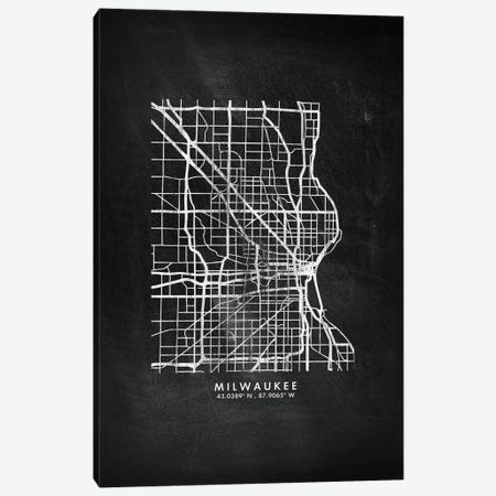 Milwaukee City Map Chalkboard Style Canvas Print #WDA2176} by WallDecorAddict Canvas Print
