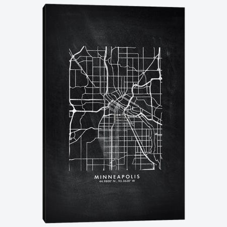 Minneapolis City Map Chalkboard Style Canvas Print #WDA2177} by WallDecorAddict Canvas Print