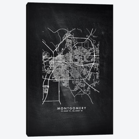 Montgomery City Map Chalkboard Style Canvas Print #WDA2178} by WallDecorAddict Canvas Art