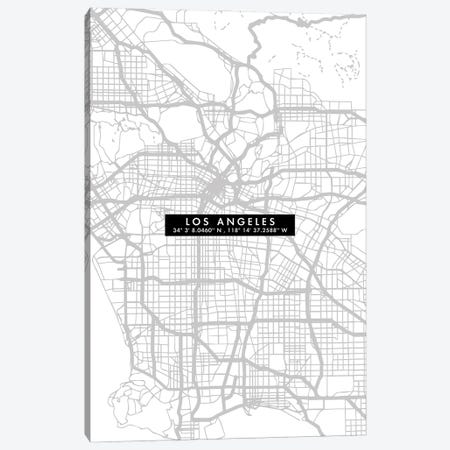 Los Angeles City Map Minimal Canvas Print #WDA217} by WallDecorAddict Canvas Art Print
