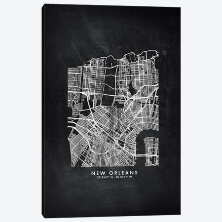 New Orleans City Map Chalkboard Style Canvas Print #WDA2180} by WallDecorAddict Canvas Art Print