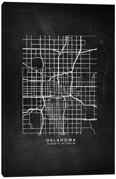 Oklahoma City Map Chalkboard Style Canvas Art Print - Oklahoma City