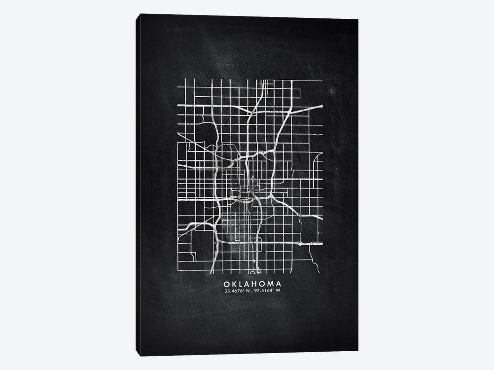 Oklahoma City Map Chalkboard Style by WallDecorAddict 1-piece Art Print