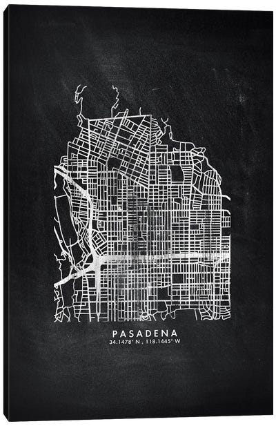 Pasadena City Map Chalkboard Style Canvas Art Print