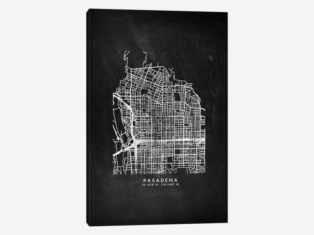 Pasadena City Map Chalkboard Style by WallDecorAddict 1-piece Art Print