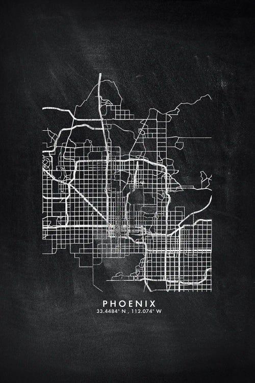 Phoenix City Map Chalkboard Style