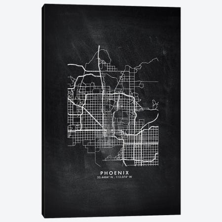 Phoenix City Map Chalkboard Style Canvas Print #WDA2189} by WallDecorAddict Art Print