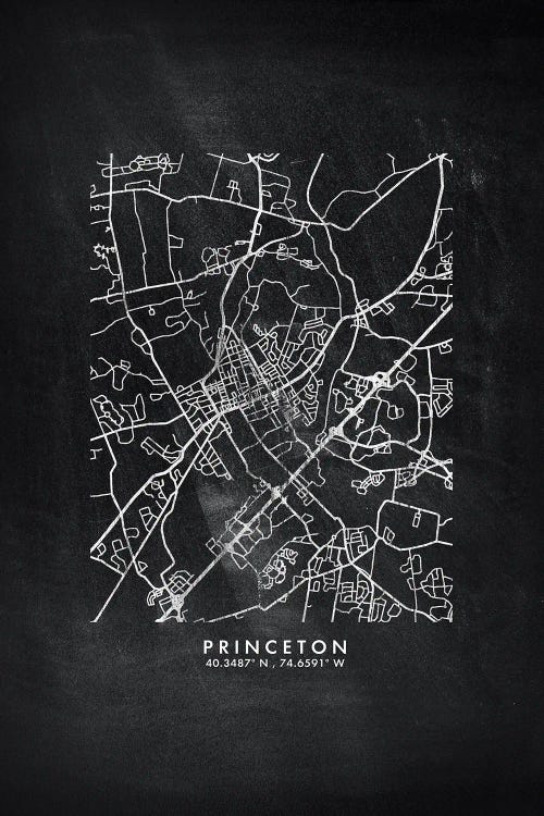 Princeton, New Jersey City Map Chalkboard Style