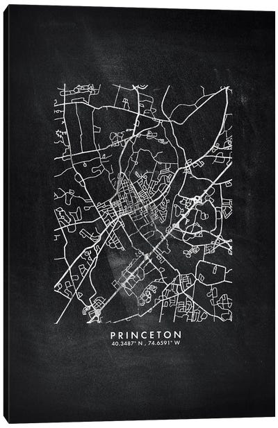 Princeton, New Jersey City Map Chalkboard Style Canvas Art Print - New Jersey Art