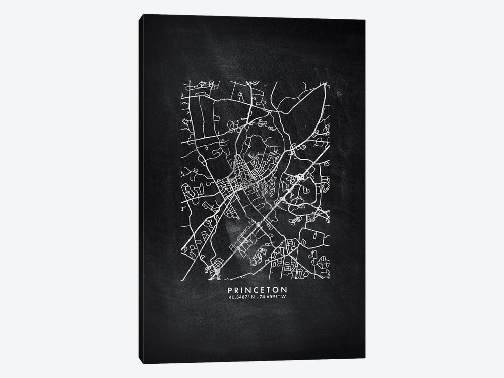 Princeton, New Jersey City Map Chalkboard Style by WallDecorAddict 1-piece Art Print